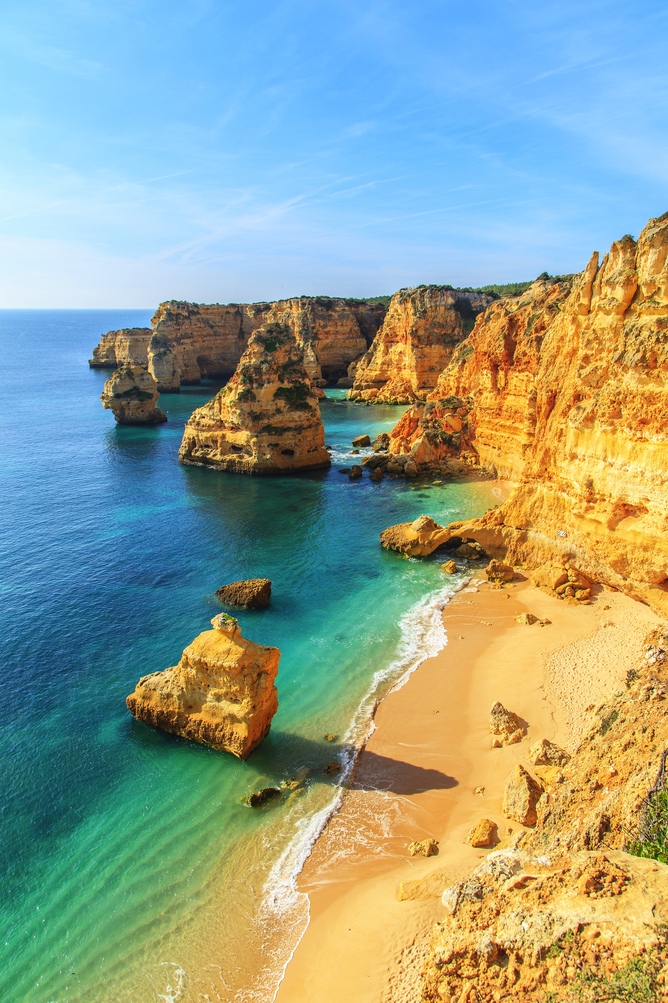 A view of a Praia da Rocha in Portimao, Algarve region, Portugal